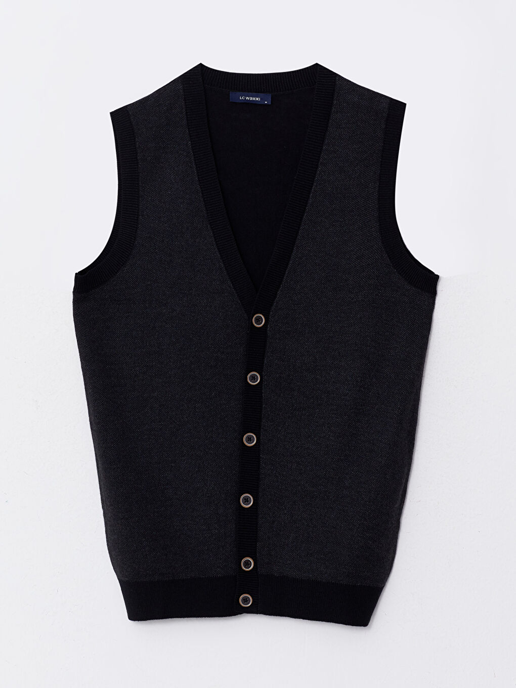 Стандартный однотонный жилет с V-образным вырезом для мужчин-5