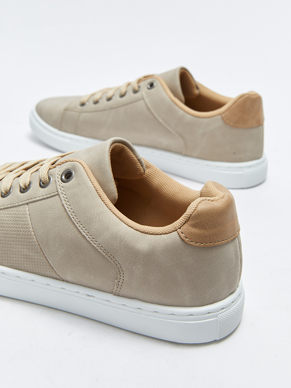 Faux Leather Lace-Up Men's Trainers-4