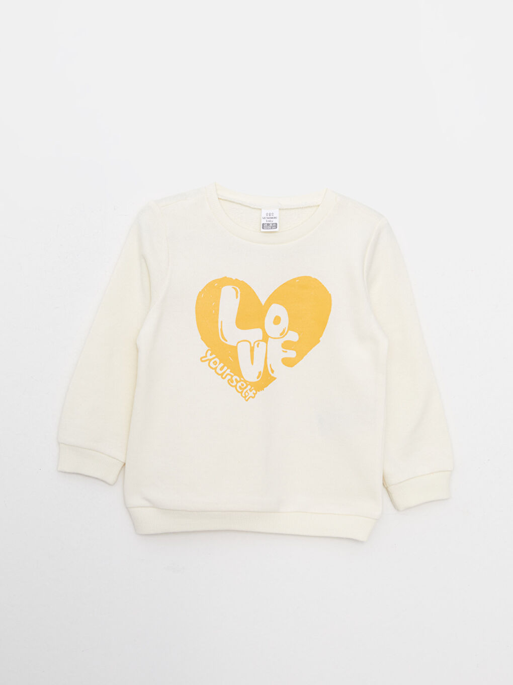 Crew Neck Long Sleeve Printed Baby Girl Sweatshirt and Trousers 2-Pack Set-1