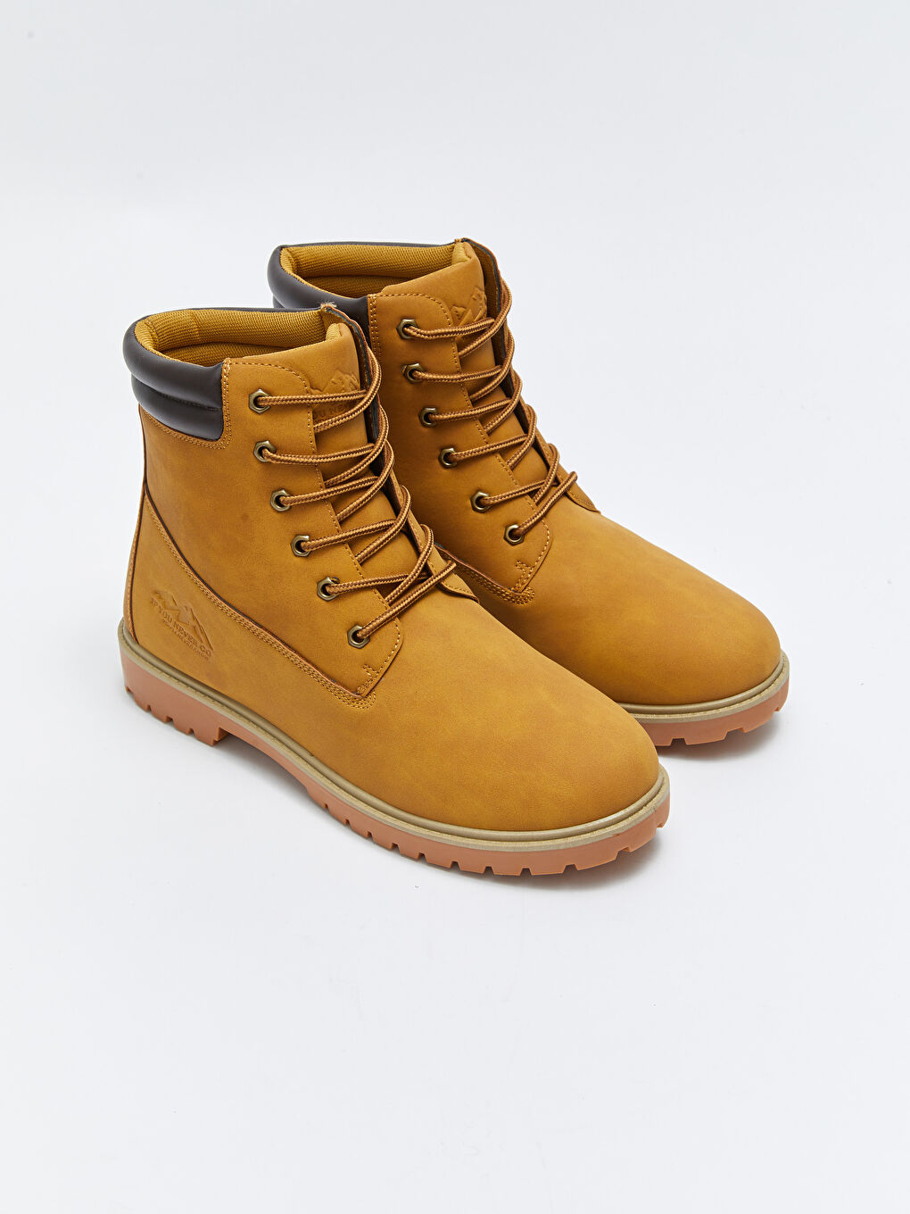 Faux Leather Men's Lace-Up Boots