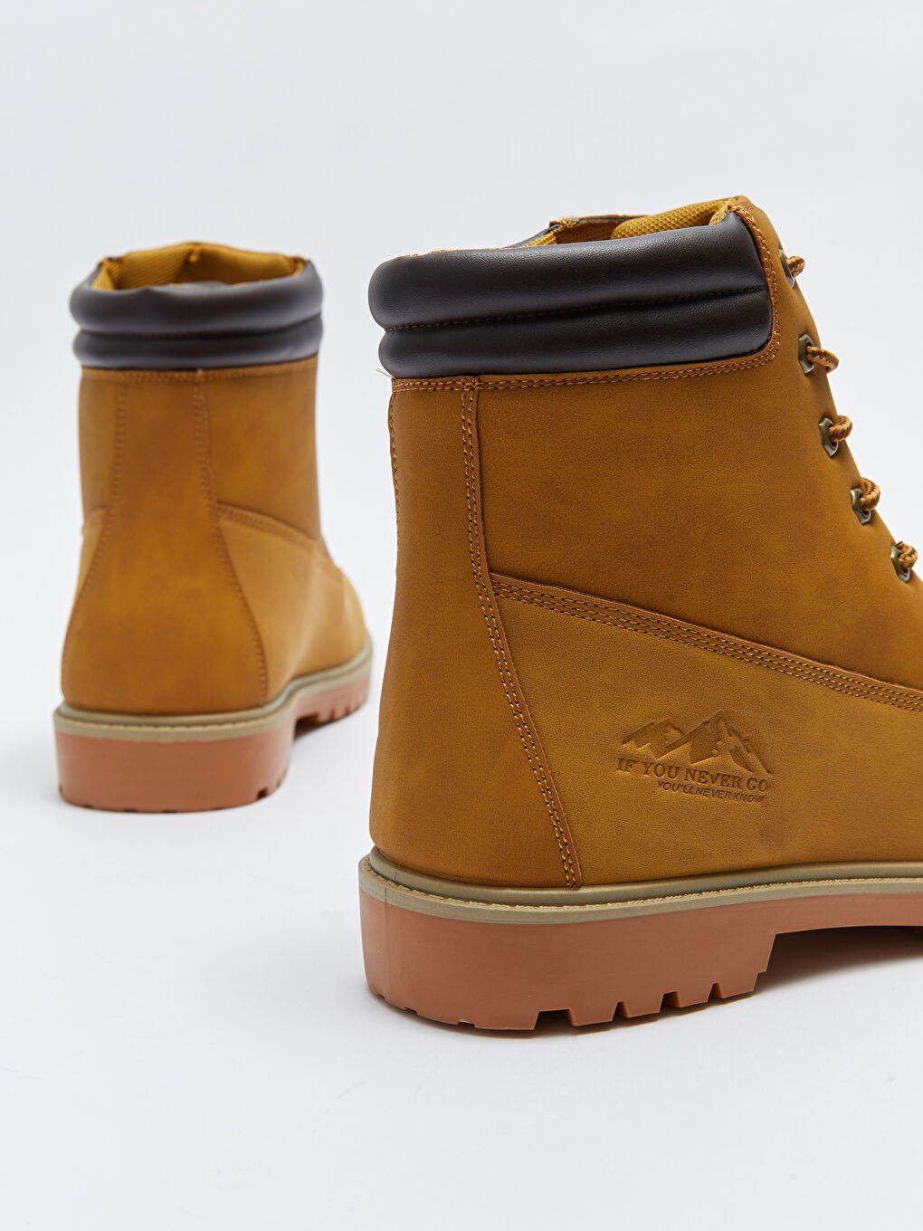 Faux Leather Men's Lace-Up Boots-4