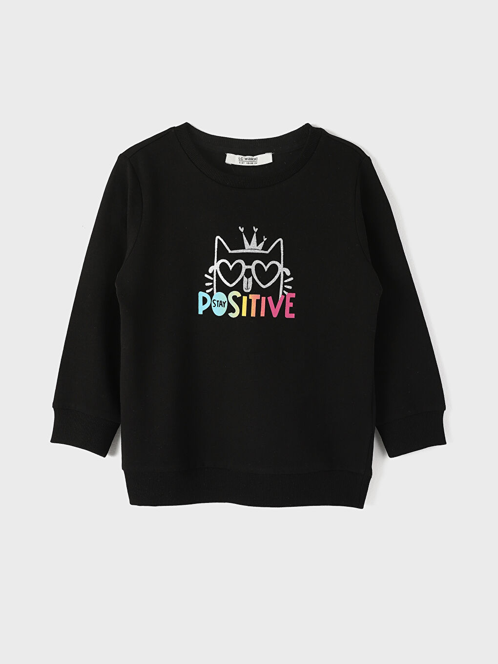 Crew Neck Printed Girls' Sweatshirt -W21978Z4-CVL