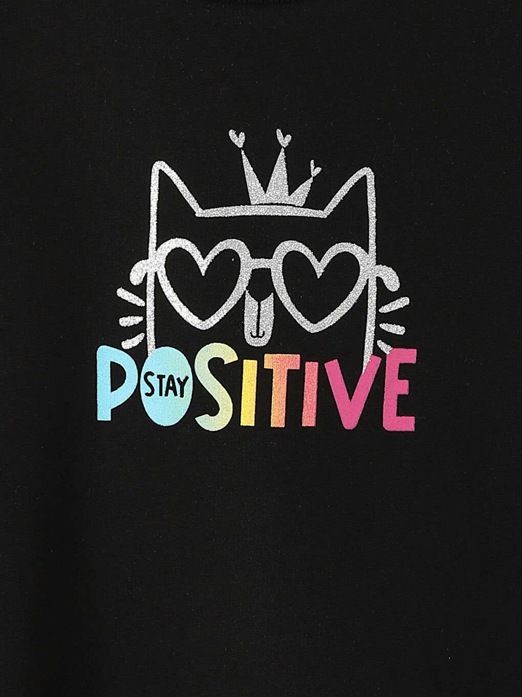Crew Neck Printed Girls' Sweatshirt -W21978Z4-CVL
