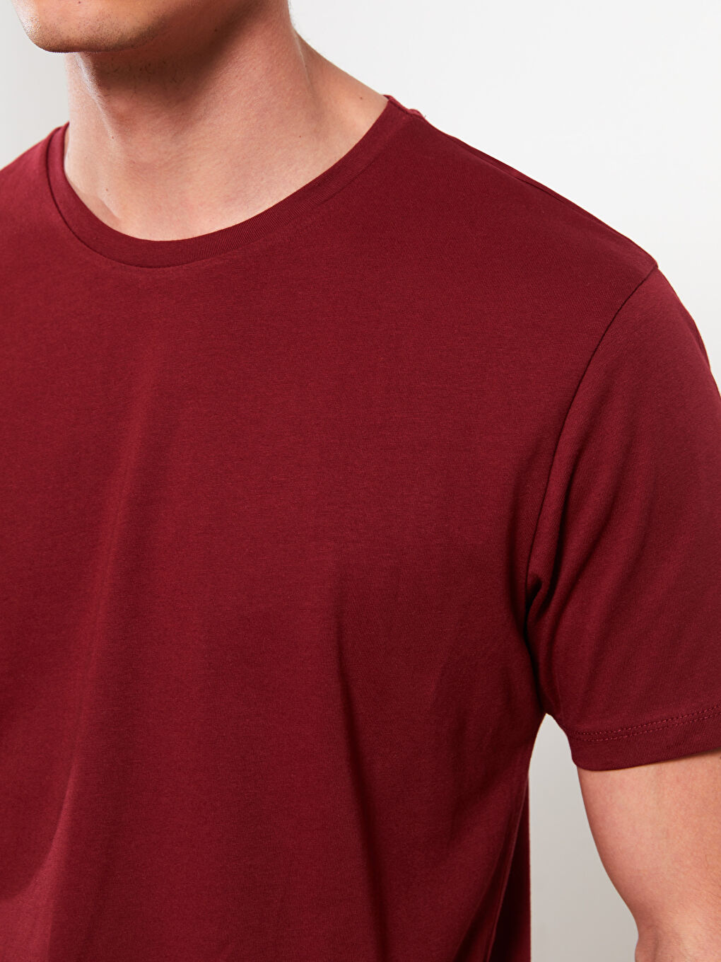 Kırmızı Bisiklet Yaka Penye Erkek Tişört-3