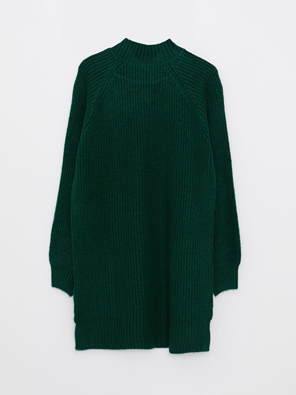 Yeşil Yarım Balıkçı Yaka Düz Uzun Kollu Kadın Tunik-5