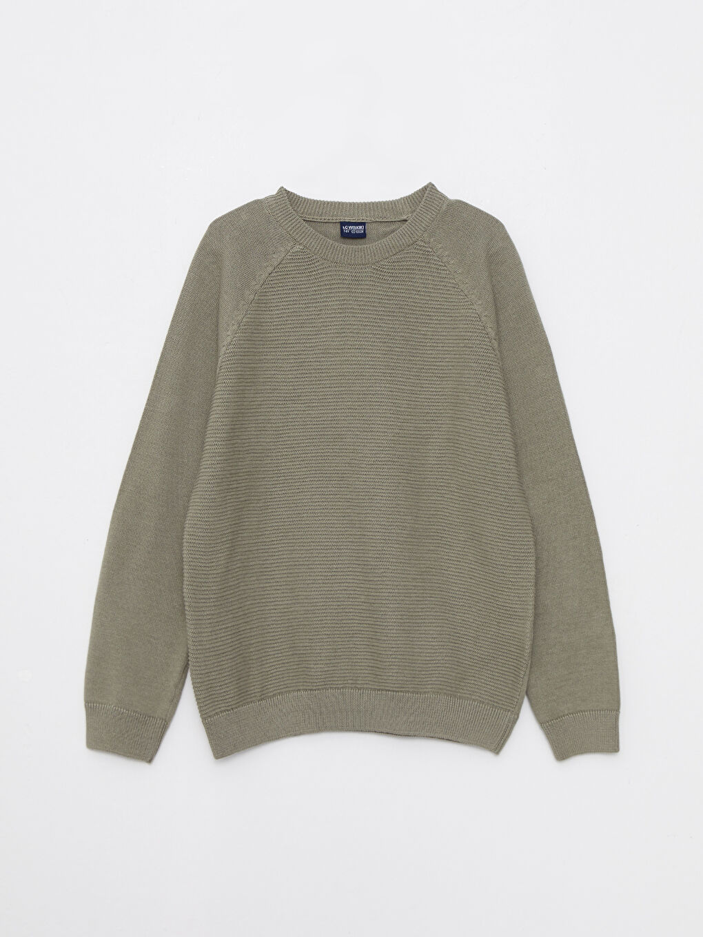 Yeşil Bisiklet Yaka Basic Uzun Kollu Erkek Çocuk Triko Kazak-2