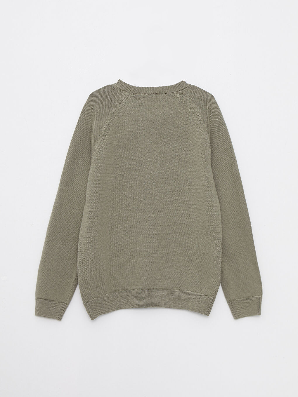 Yeşil Bisiklet Yaka Basic Uzun Kollu Erkek Çocuk Triko Kazak-3