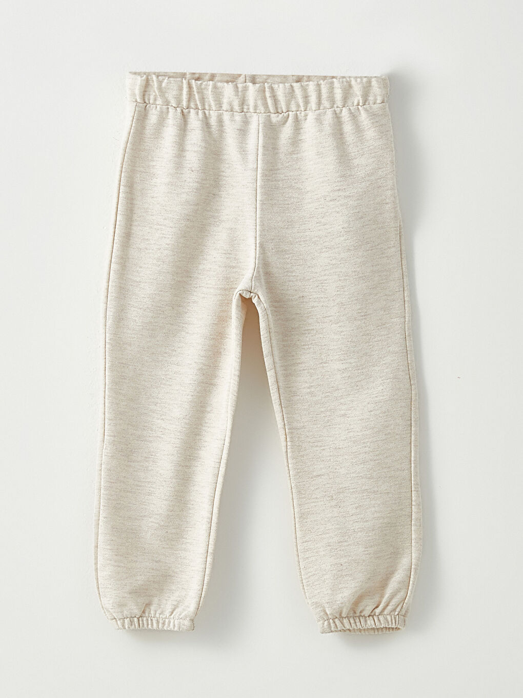 Bej Beli Lastikli Basic Kız Bebek Eşofman Alt