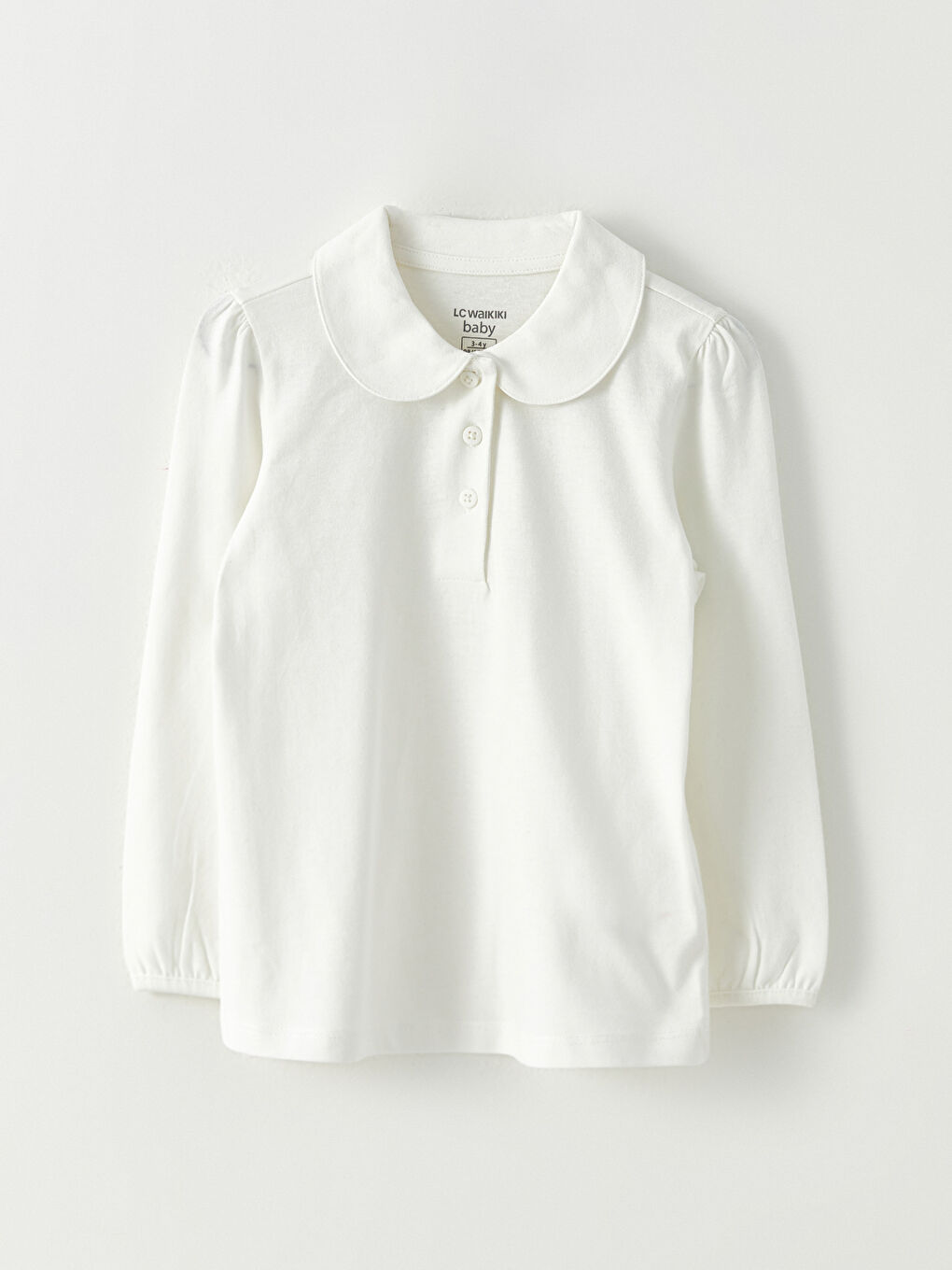 Peter Pan Collar Long Sleeve Basic Baby Girls' T-Shirt -W22014Z1-EEW