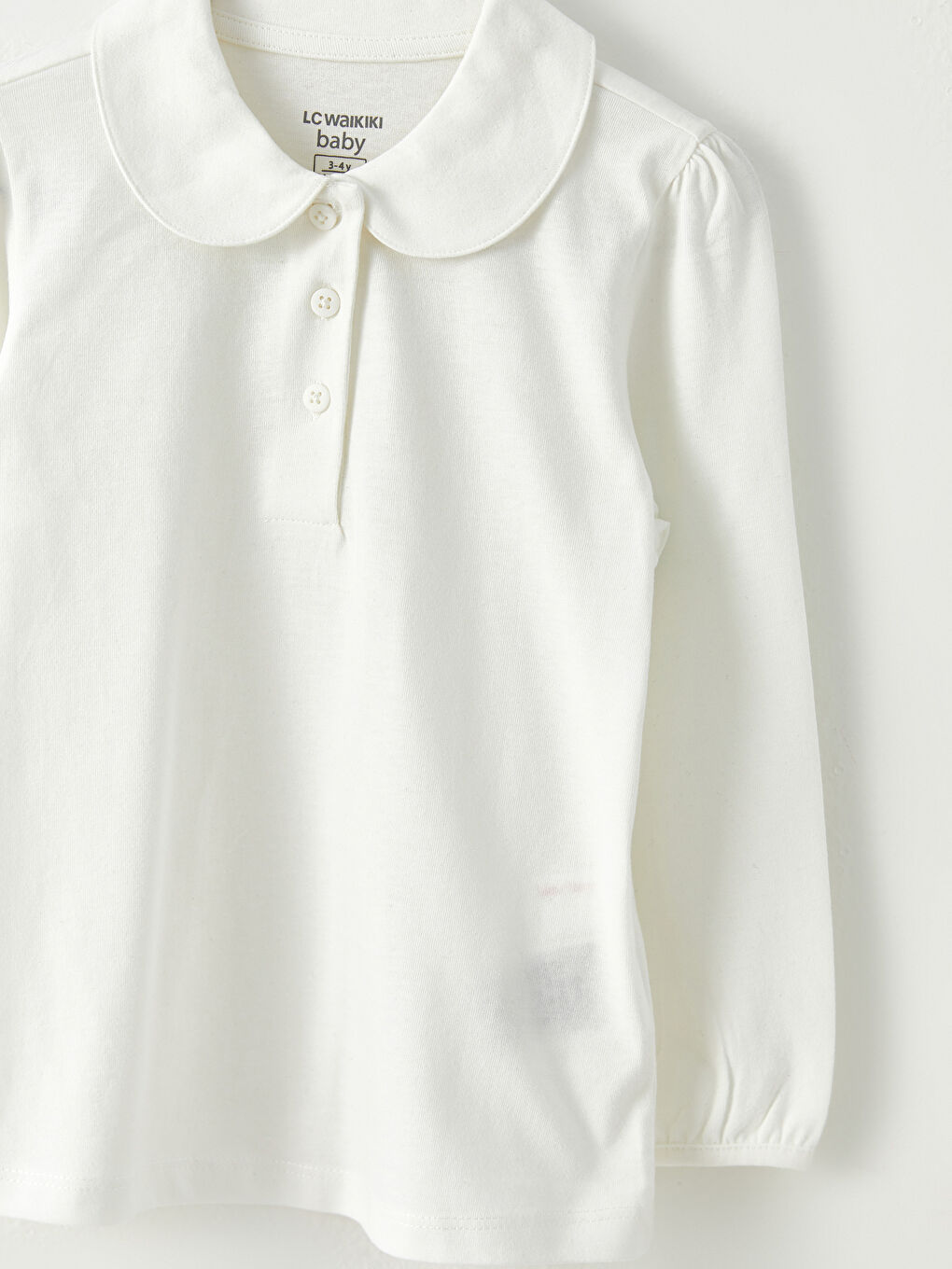 Peter Pan Collar Long Sleeve Basic Baby Girls' T-Shirt -W22014Z1-EEW