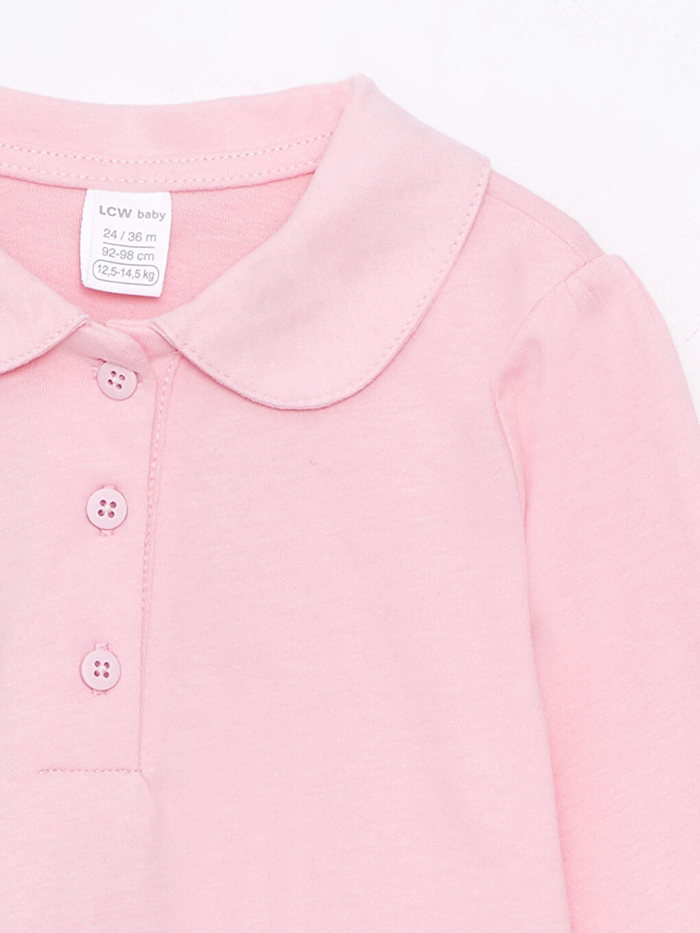 LC Waikiki Peter Pan Collar Long Sleeve Basic Baby Girls' T-Shirt -W22014Z1-FLX
