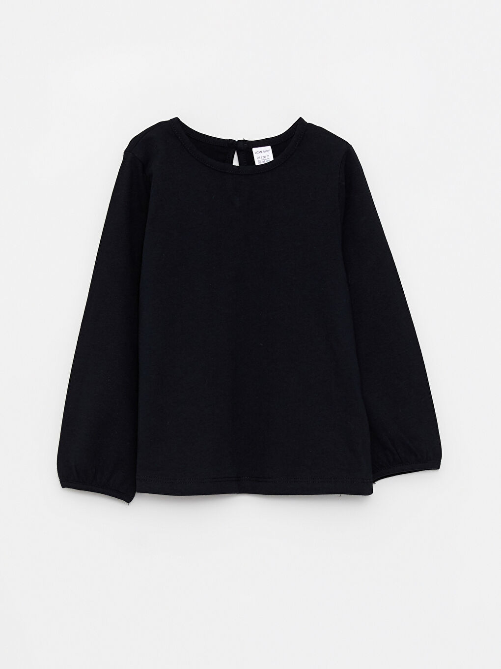 Crew Neck Long Sleeve Basic Baby Girl T-shirt