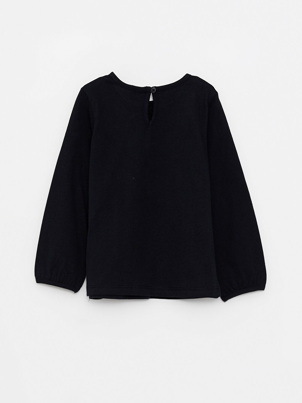 Crew Neck Long Sleeve Basic Baby Girl T-shirt-1