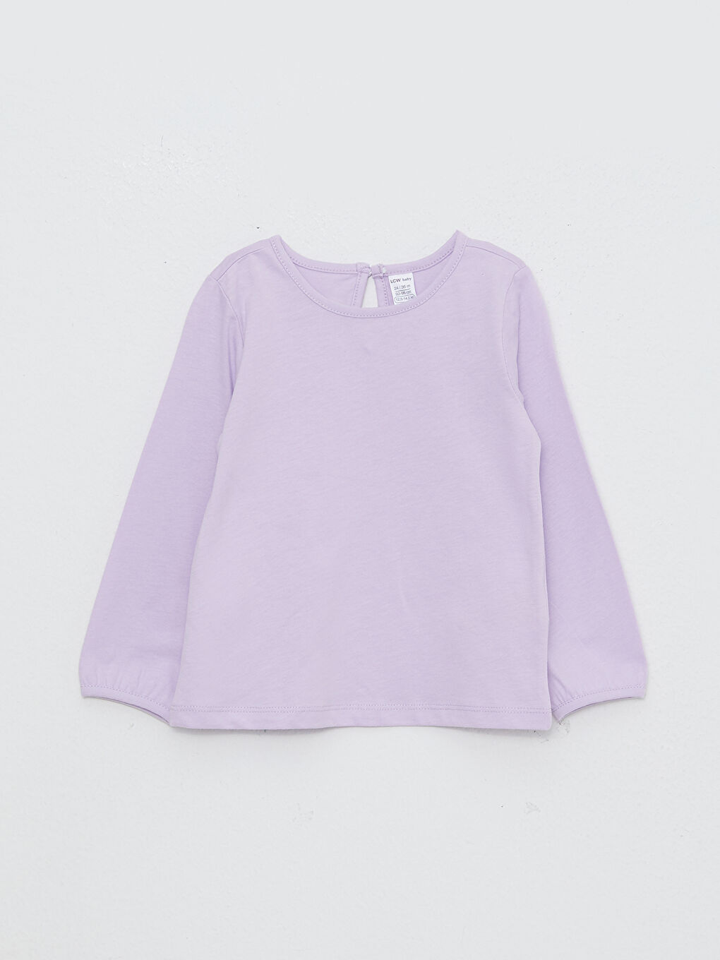 Crew Neck Long Sleeve Basic Baby Girl T-shirt