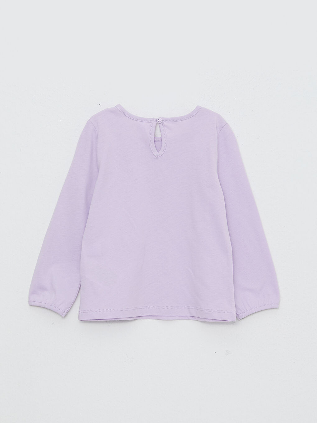 Crew Neck Long Sleeve Basic Baby Girl T-shirt-1