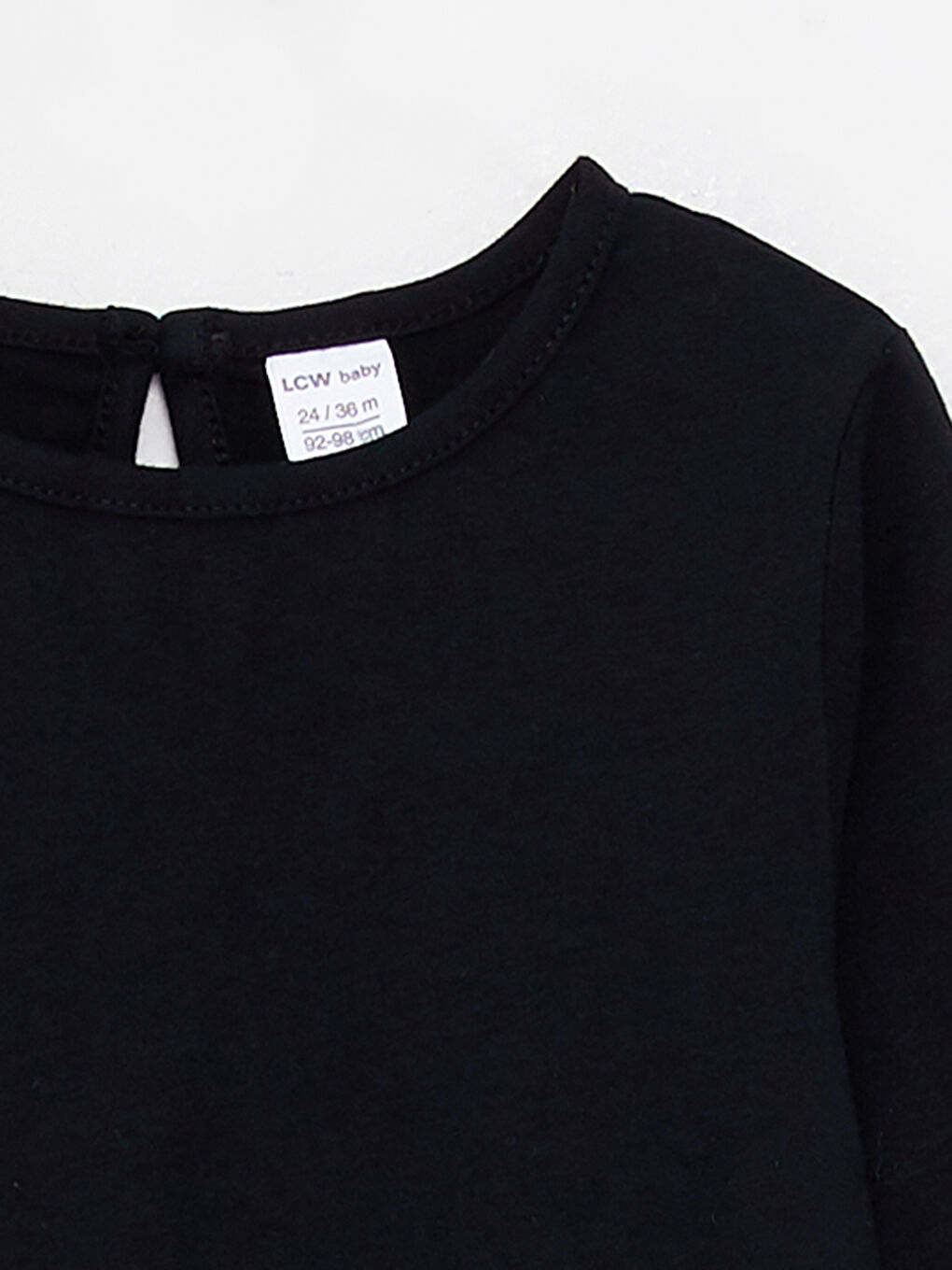 Crew Neck Long Sleeve Basic Baby Girl T-shirt-2