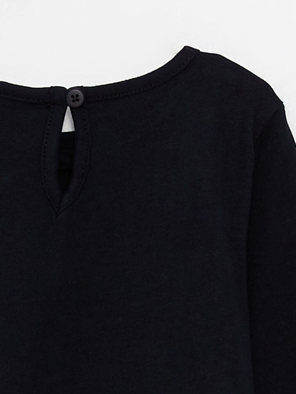 Crew Neck Long Sleeve Basic Baby Girl T-shirt-3