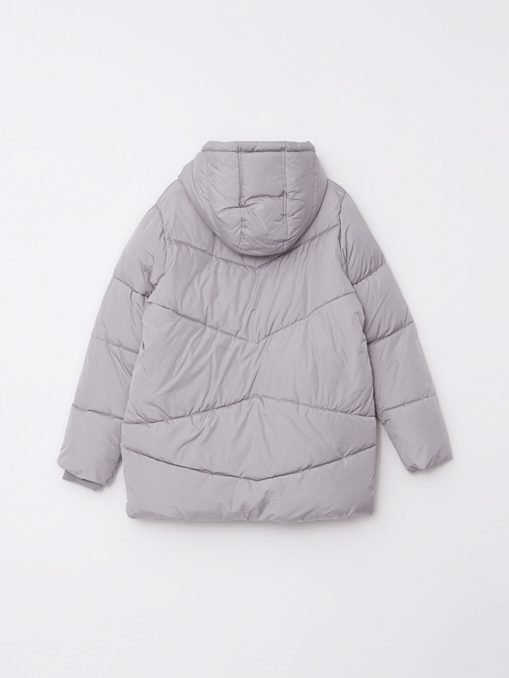 Women's Hooded Plain Puffer Coat-10