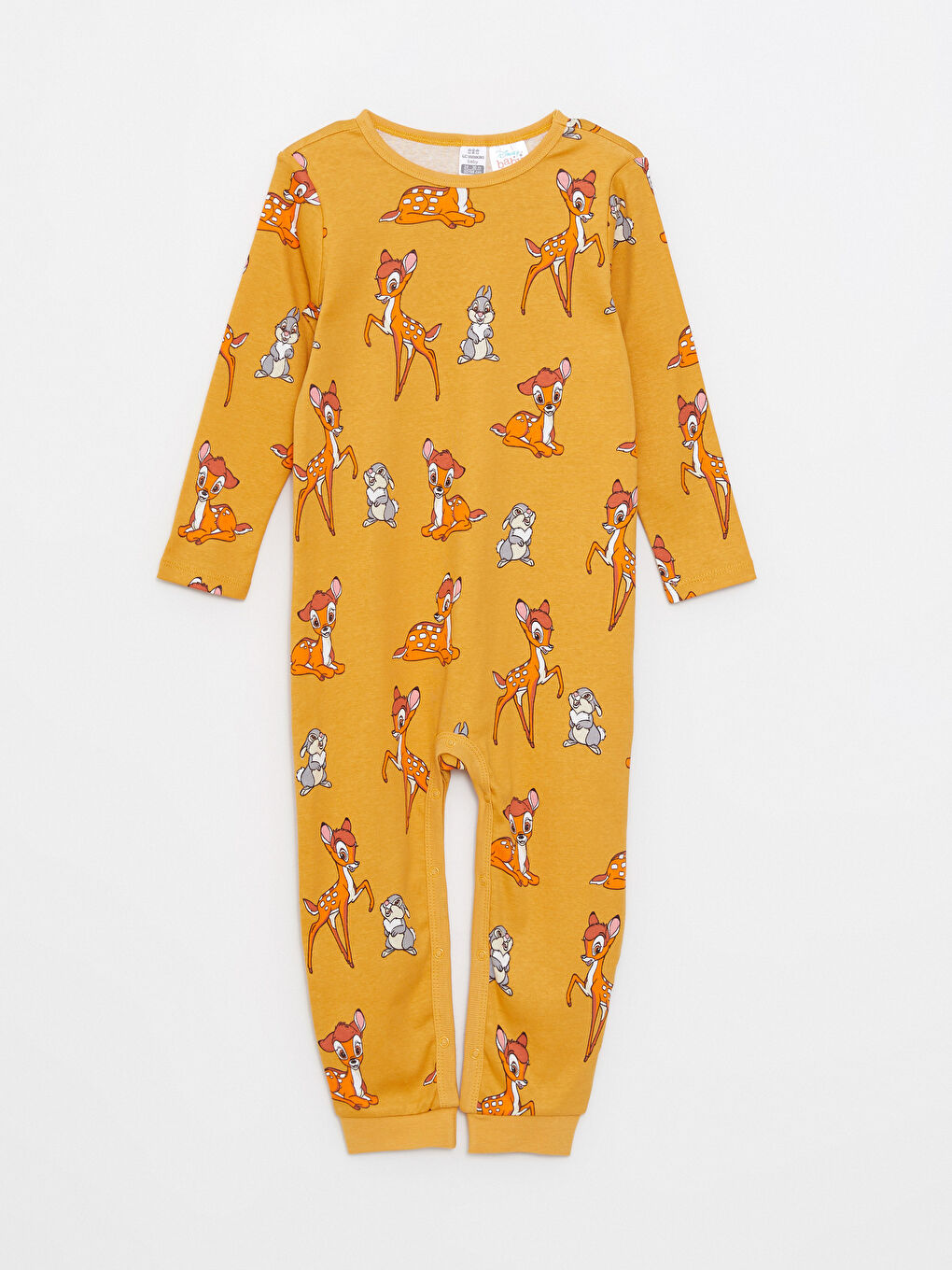 Crew Neck Long Sleeve Bambi Printed Cotton Baby Girl Jumpsuit 2-Pack-1