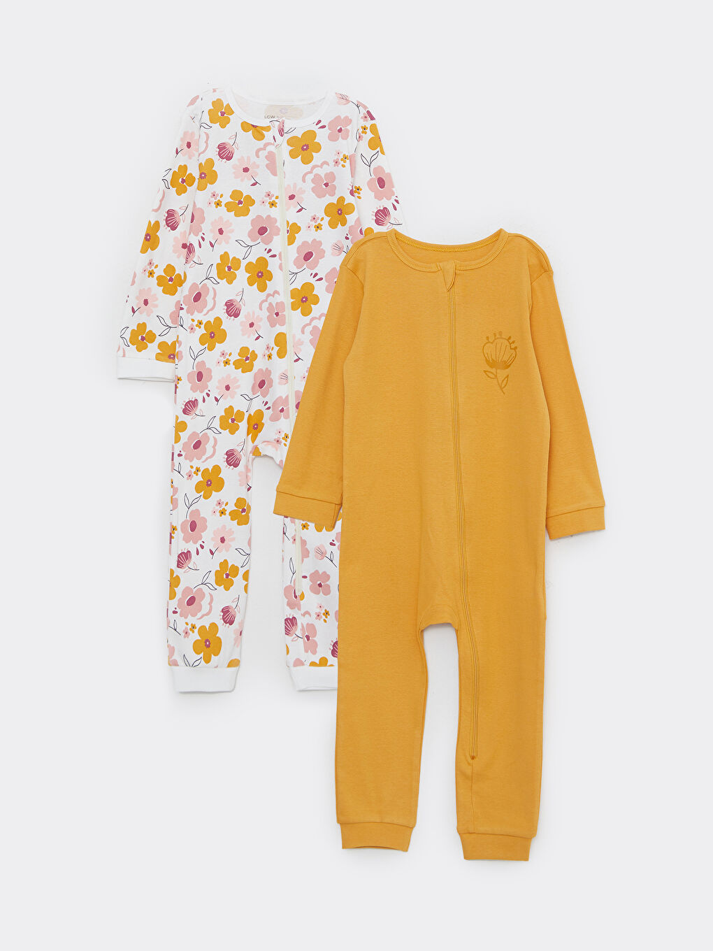 LCW baby Crew Neck Long Sleeve Baby Girls Jumpsuit 2 Pack -W22044Z1-RTM