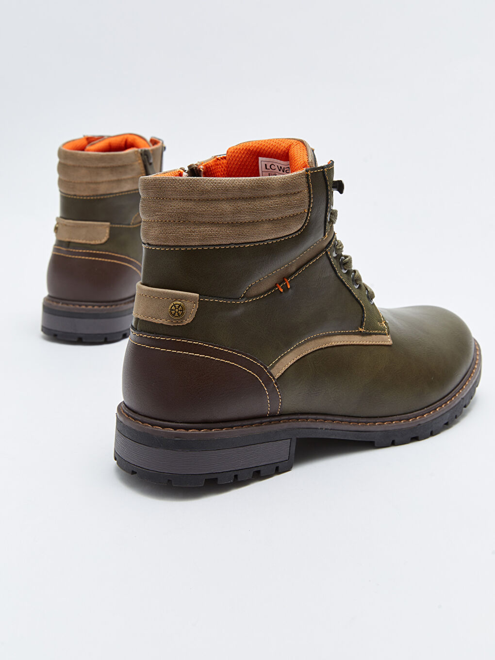 Leather Look Lace-up Ankle-Length Men's Boots-4