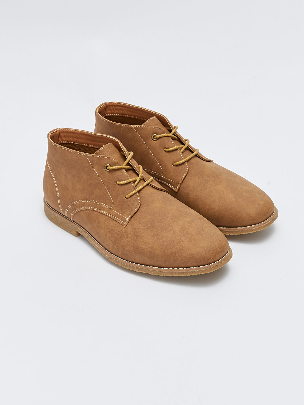 Leather Look Lace-up Ankle-Length Men's Boots