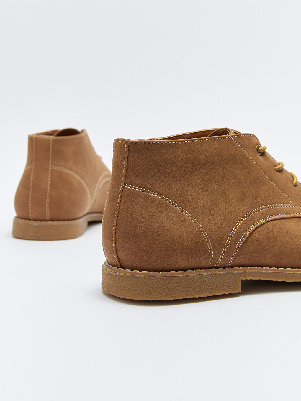 Leather Look Lace-up Ankle-Length Men's Boots-4