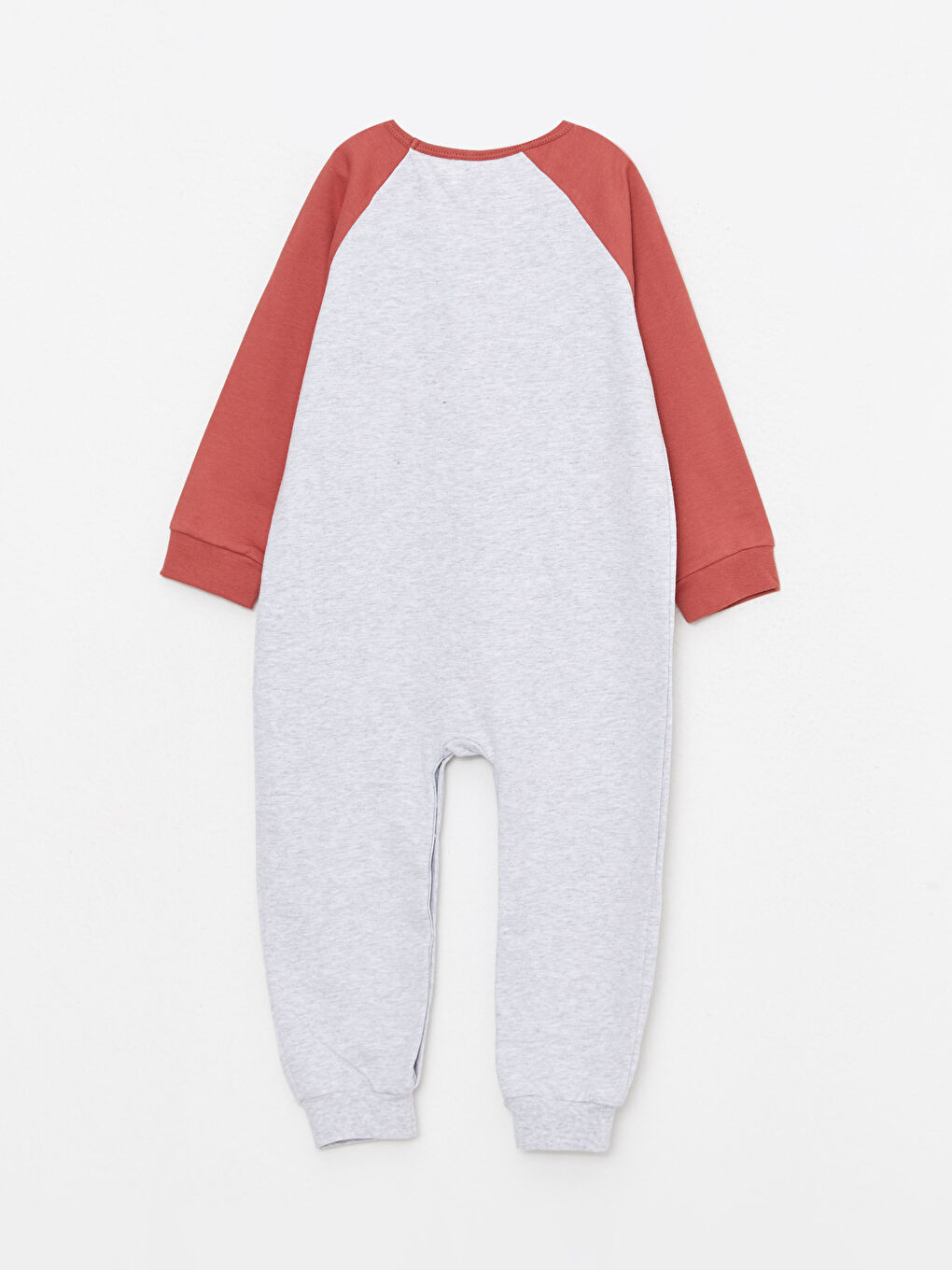 Crew Neck Long Sleeve Embroidery Detailed Baby Boy Jumpsuit-1