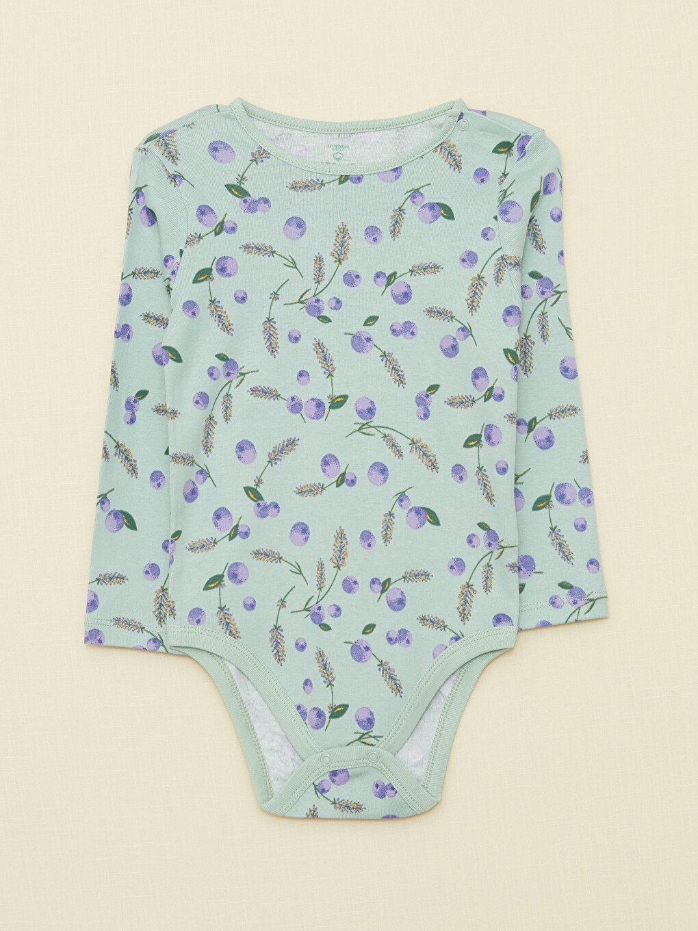 Rundhalsausschnitt Langarm Bio-Baumwolle Baby Mädchen Druckknopf Body 2er-Pack-2