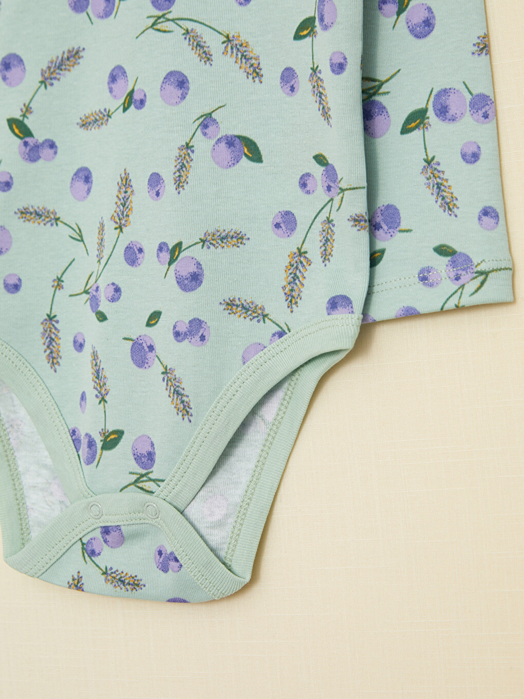 Rundhalsausschnitt Langarm Bio-Baumwolle Baby Mädchen Druckknopf Body 2er-Pack-3