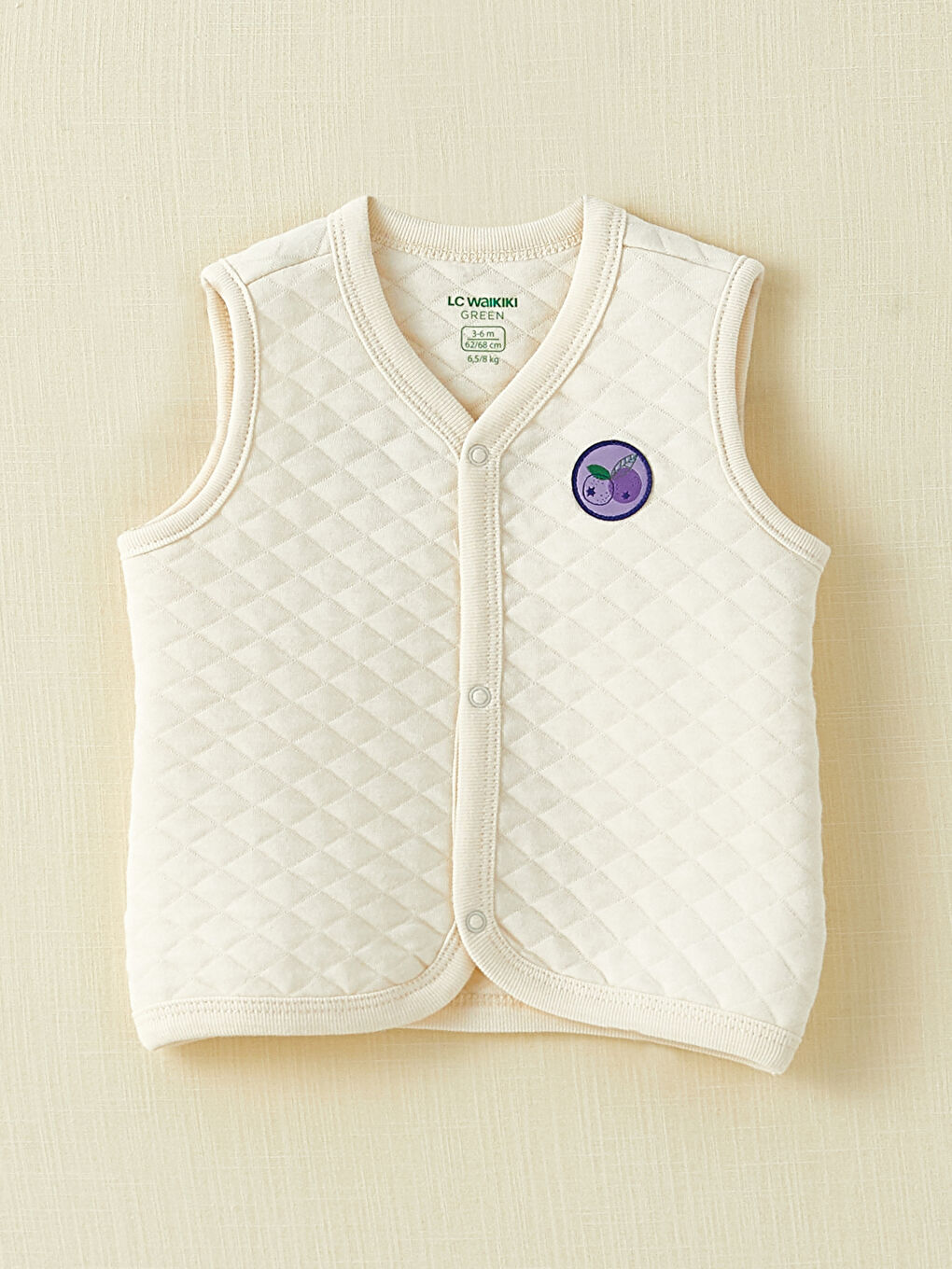 V Neck Organic Cotton Baby Girl Vest