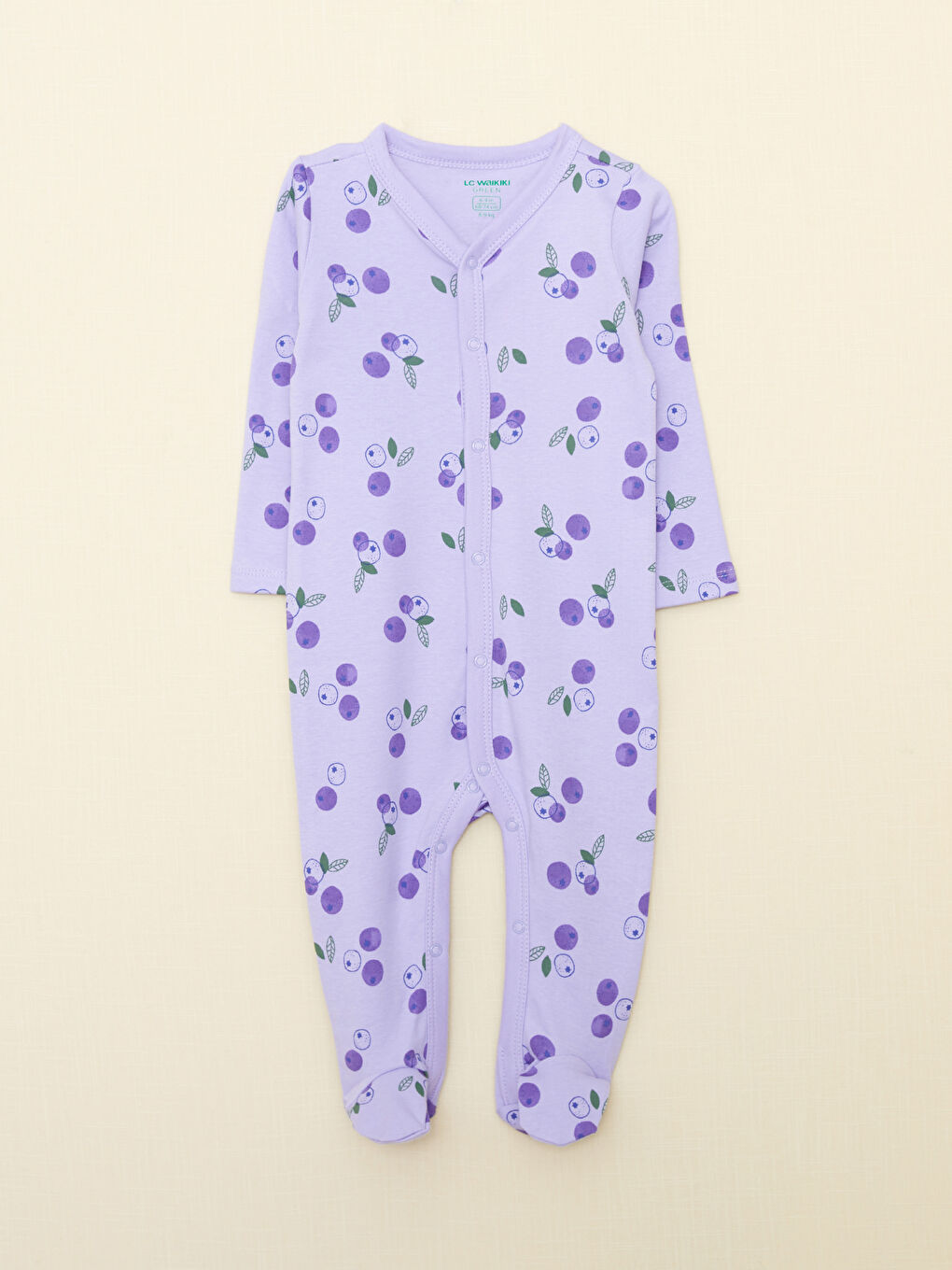 V Neck Long Sleeve Printed Organic Cotton Baby Girl Rompers 2-Pack-1