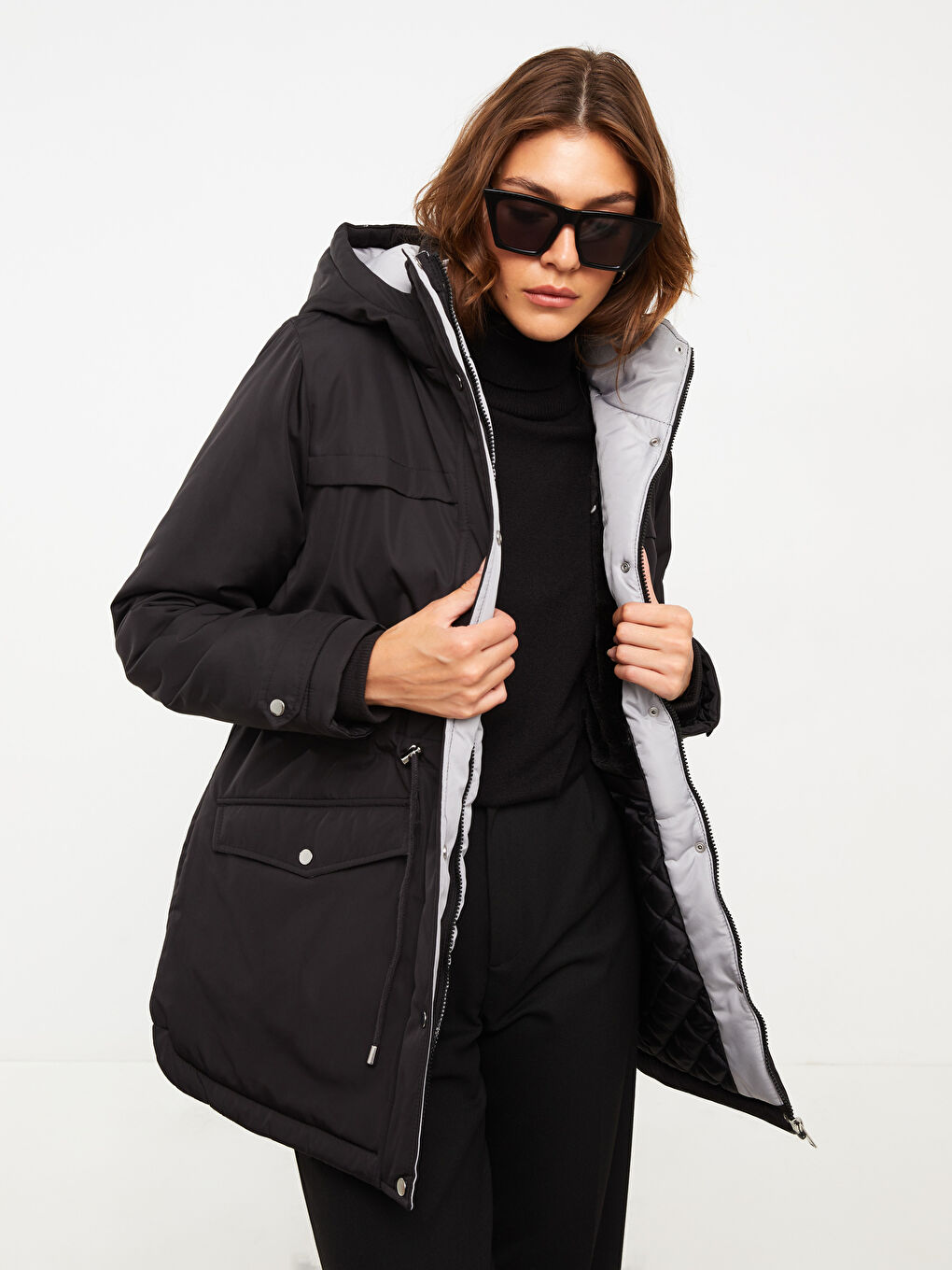 Hooded Regular Long Sleeve Women's Parka