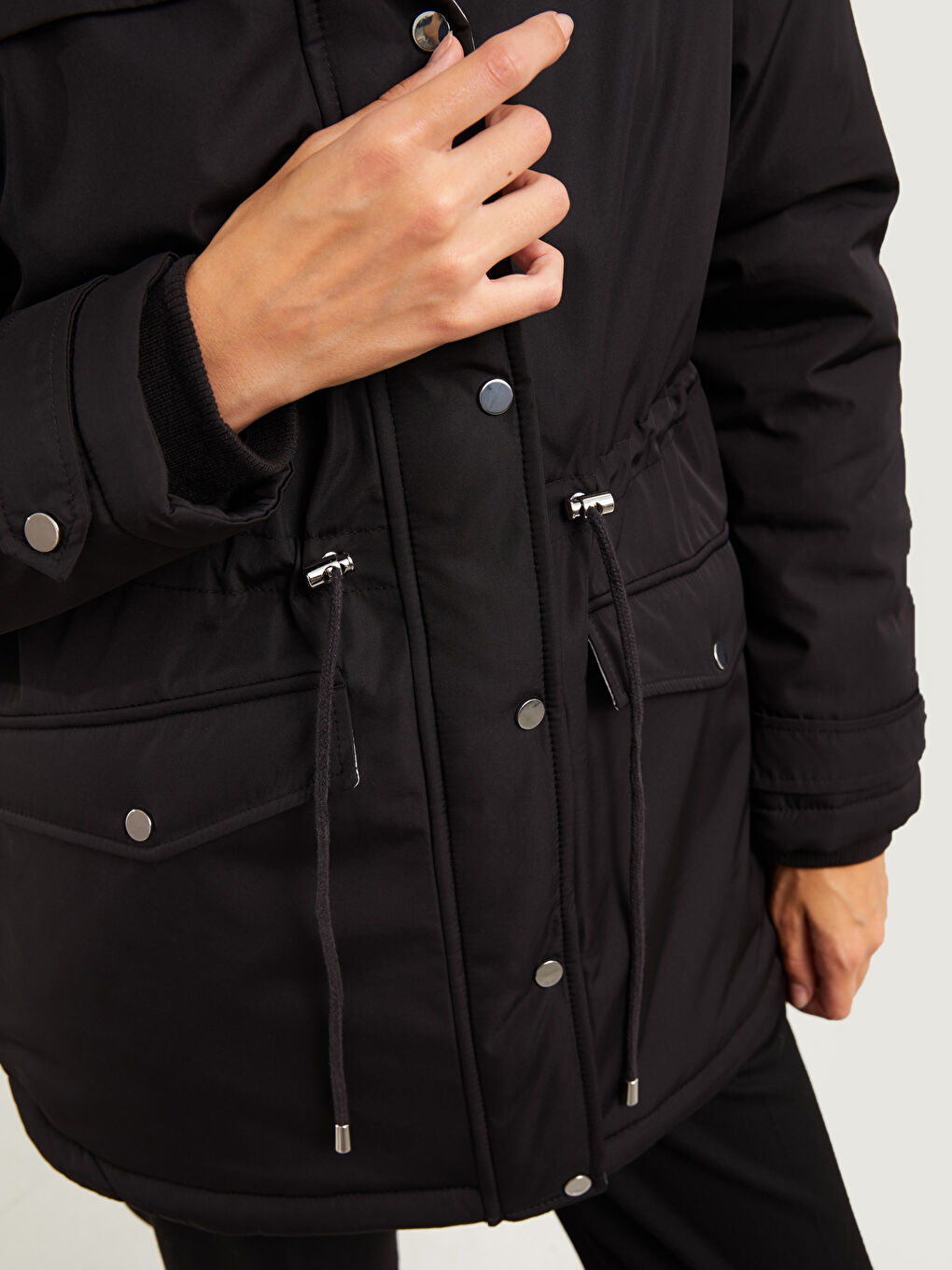 Hooded Regular Long Sleeve Women's Parka-3