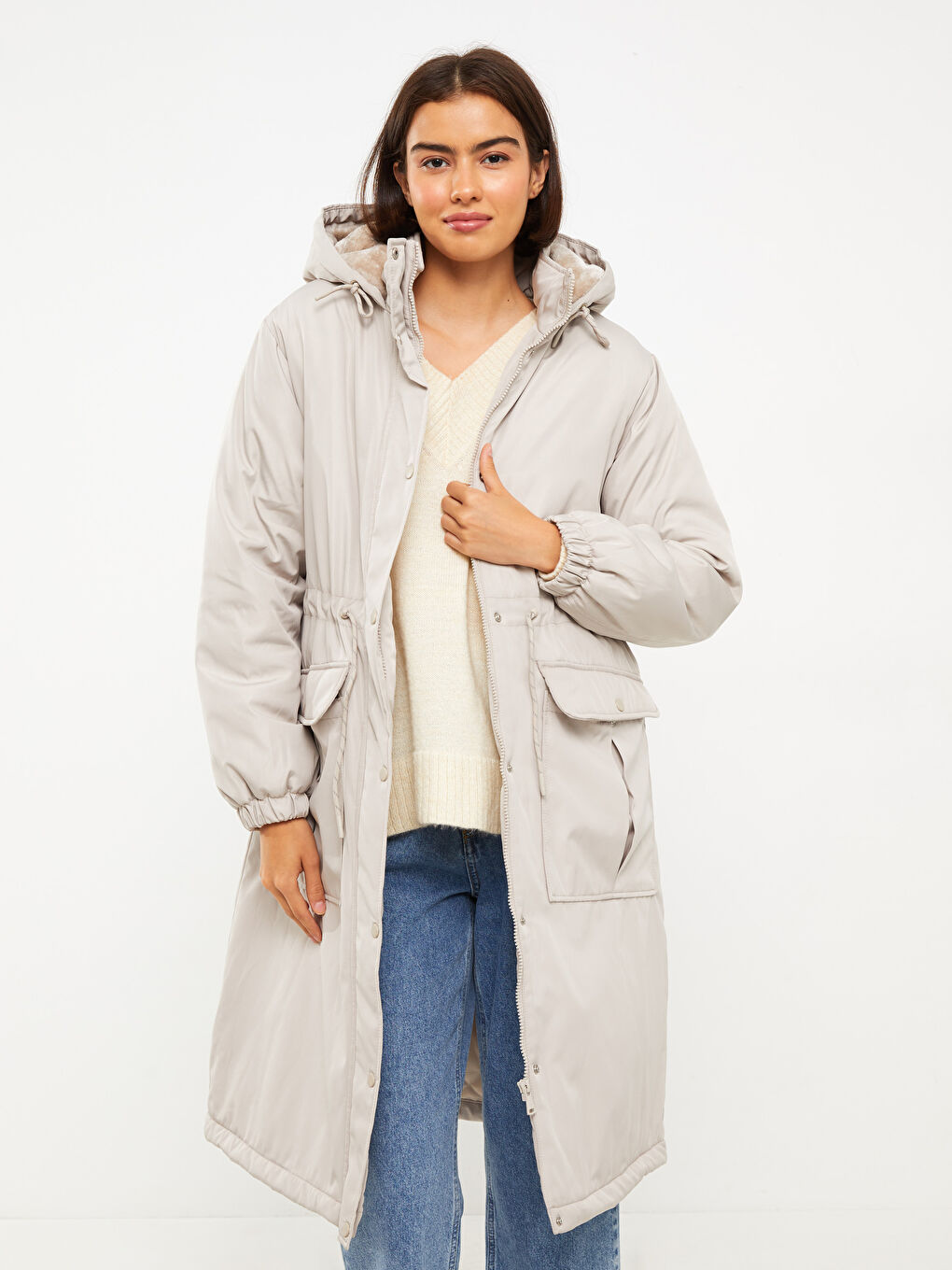 Hooded Regular Long Sleeve Women's Parka-2