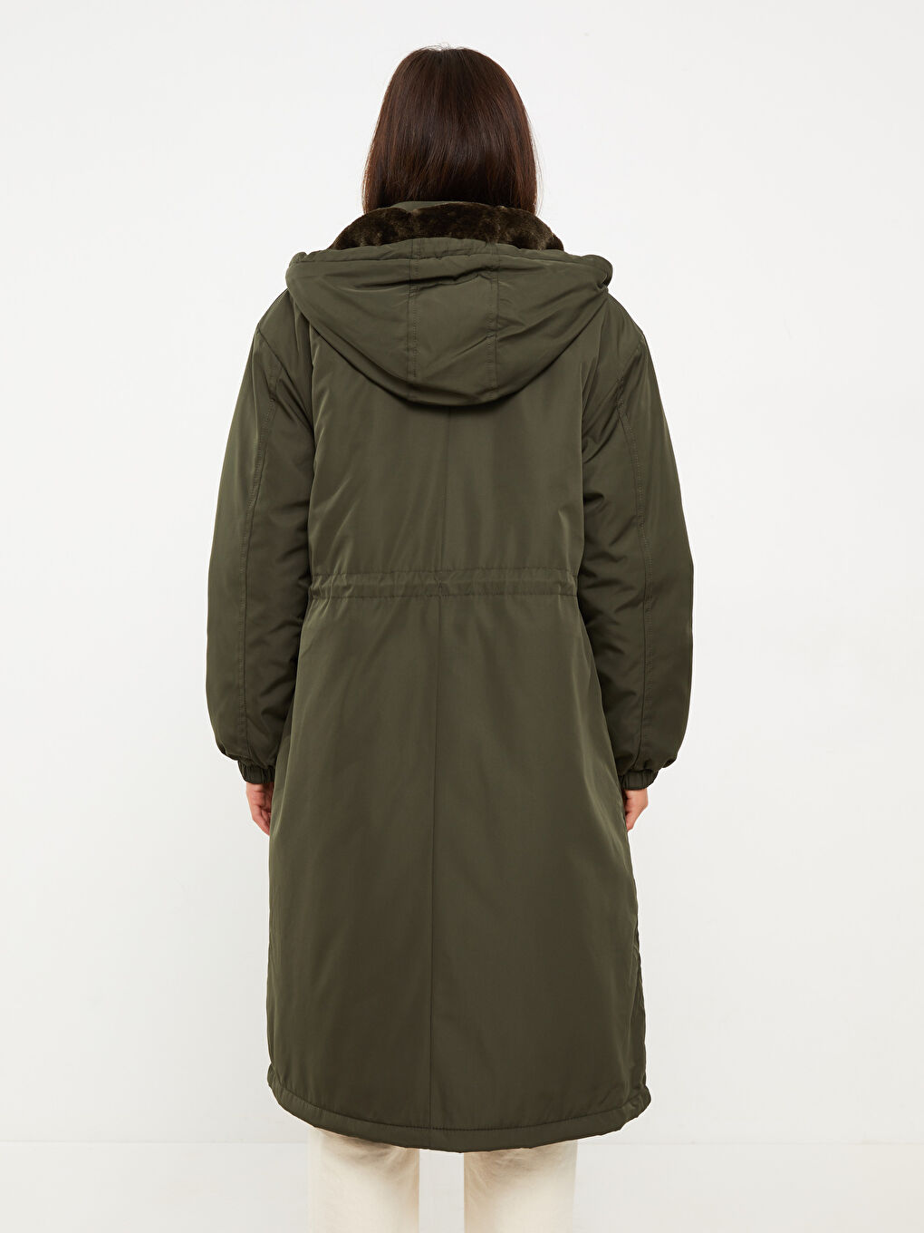 Parka À Capuche Coupe Régulière Manches Longues pour Femmes-5