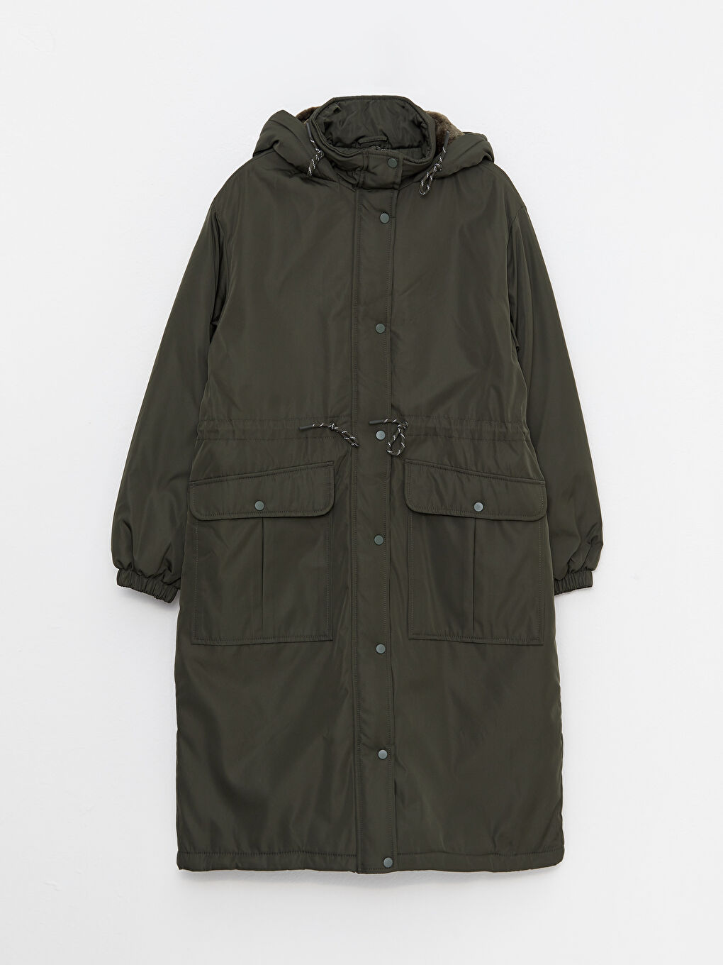 Parka À Capuche Coupe Régulière Manches Longues pour Femmes-6