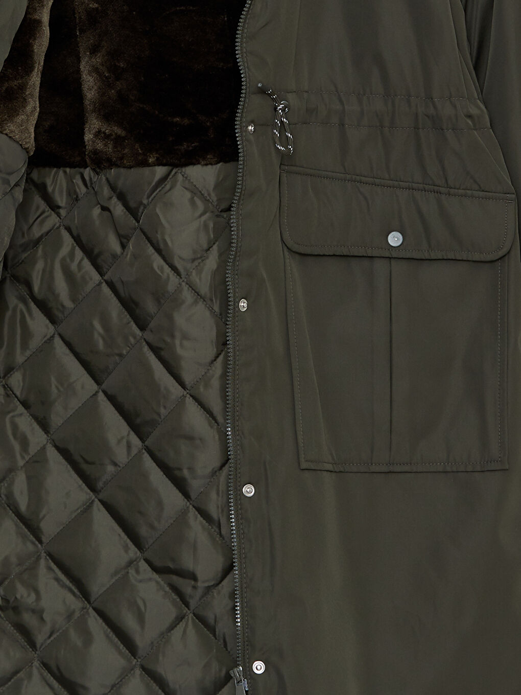 Parka À Capuche Coupe Régulière Manches Longues pour Femmes-8