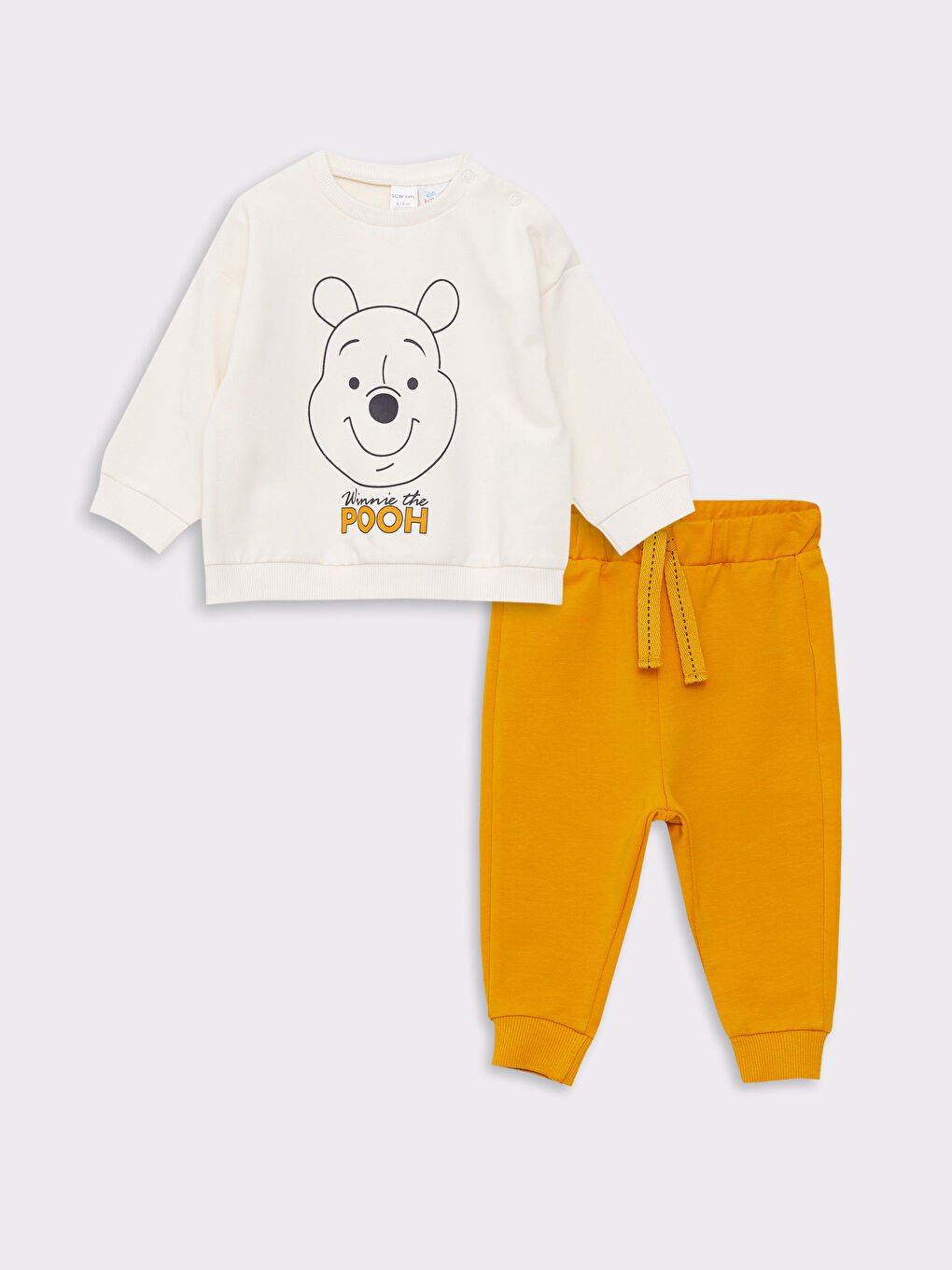 LCW baby Rundhalsausschnitt Langarm Winnie the Pooh Bedrucktes Baby Jungen Sweatshirt und Hose 2er-Pack -W22104Z1-FDL