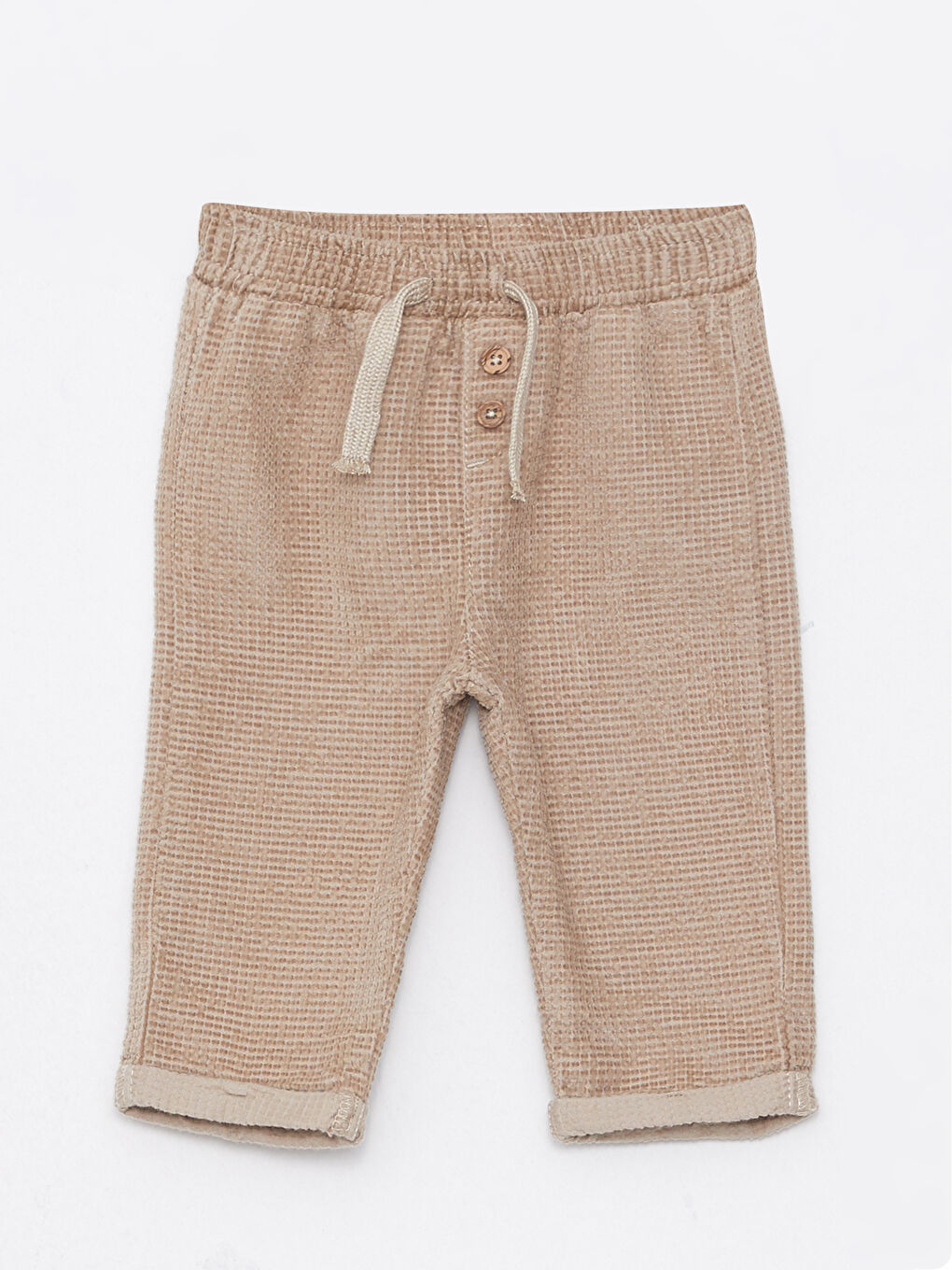 Kahverengi Uzun Kollu Ekose Desenli Erkek Bebek Gömlek ve Pantolon 2'li Takım-2