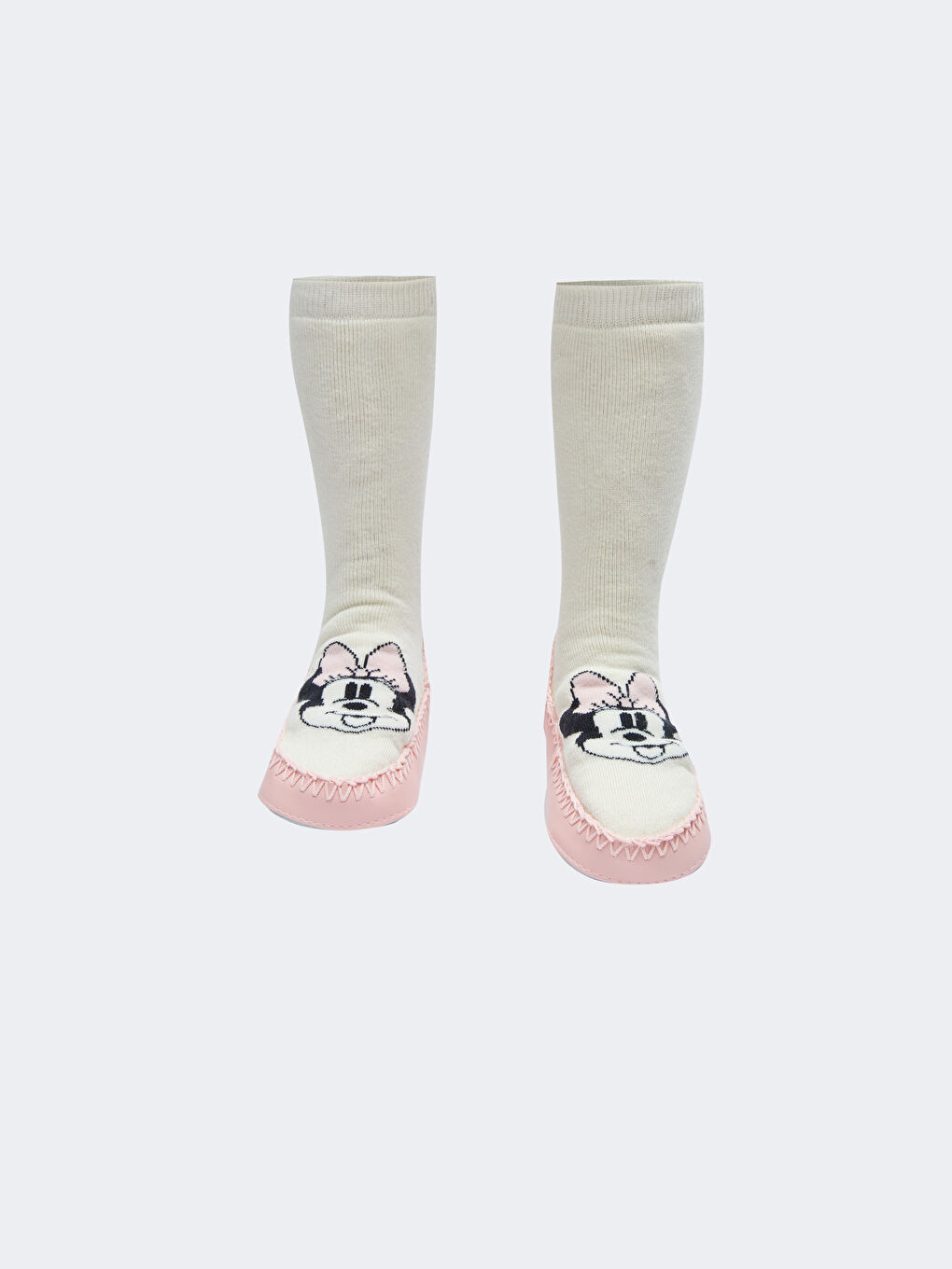 Minnie Mouse Baskılı Kız Bebek Ev Çorabı-1