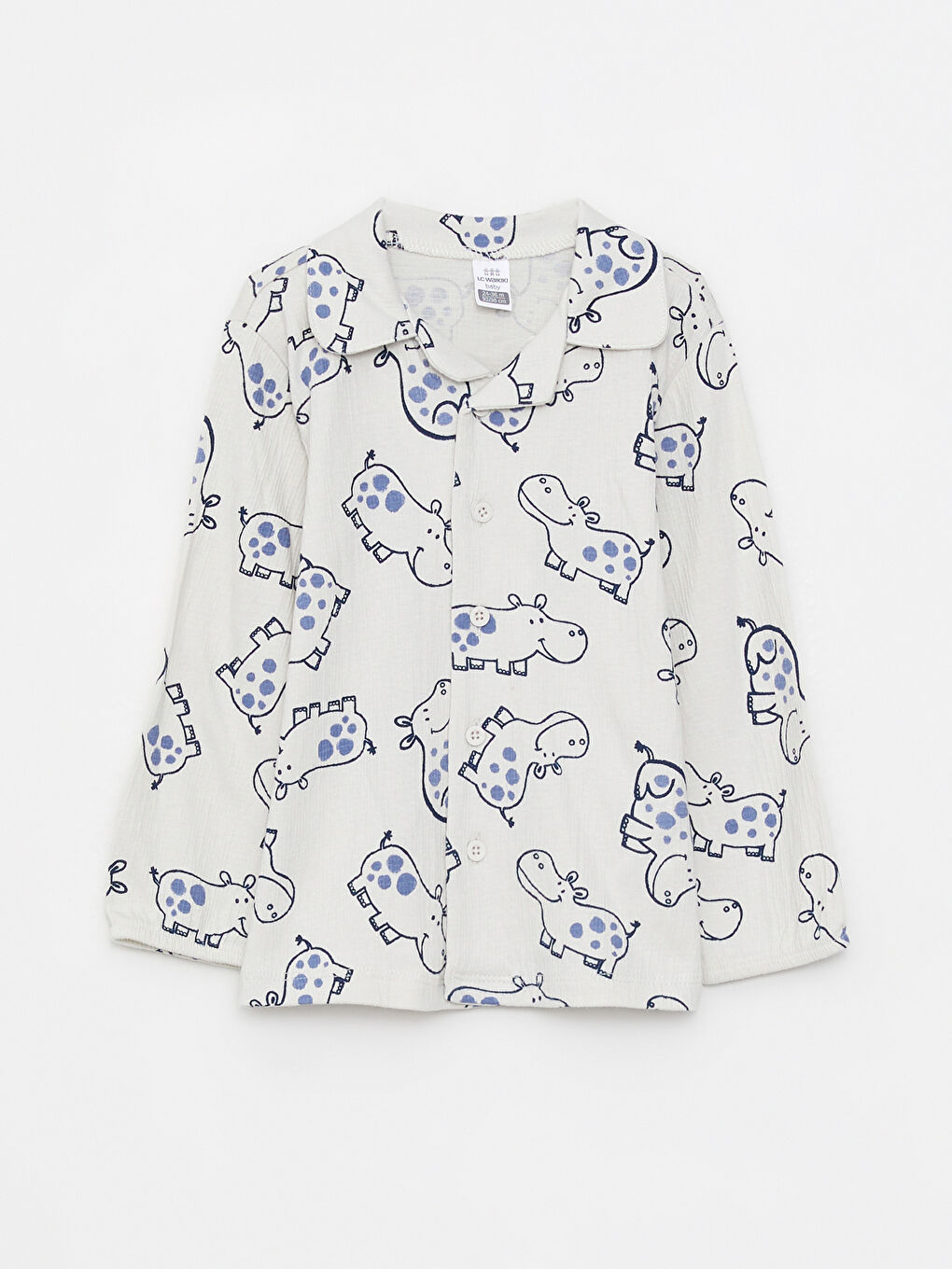 LCW baby Polo Yaka Uzun Kollu Baskılı Erkek Bebek Pijama Takım -W22130Z1-LQE