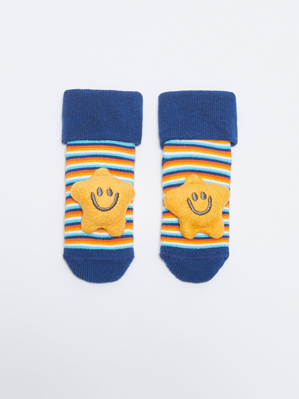 Lacivert Çıngıraklı Erkek Bebek Soket Çorap-1