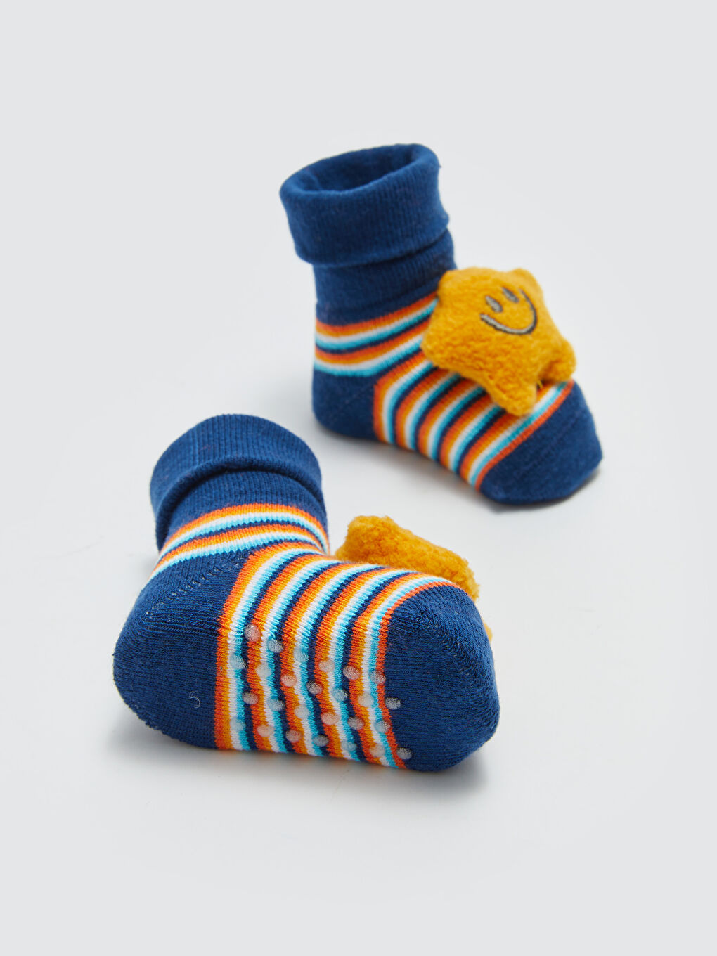 Lacivert Çıngıraklı Erkek Bebek Soket Çorap-2