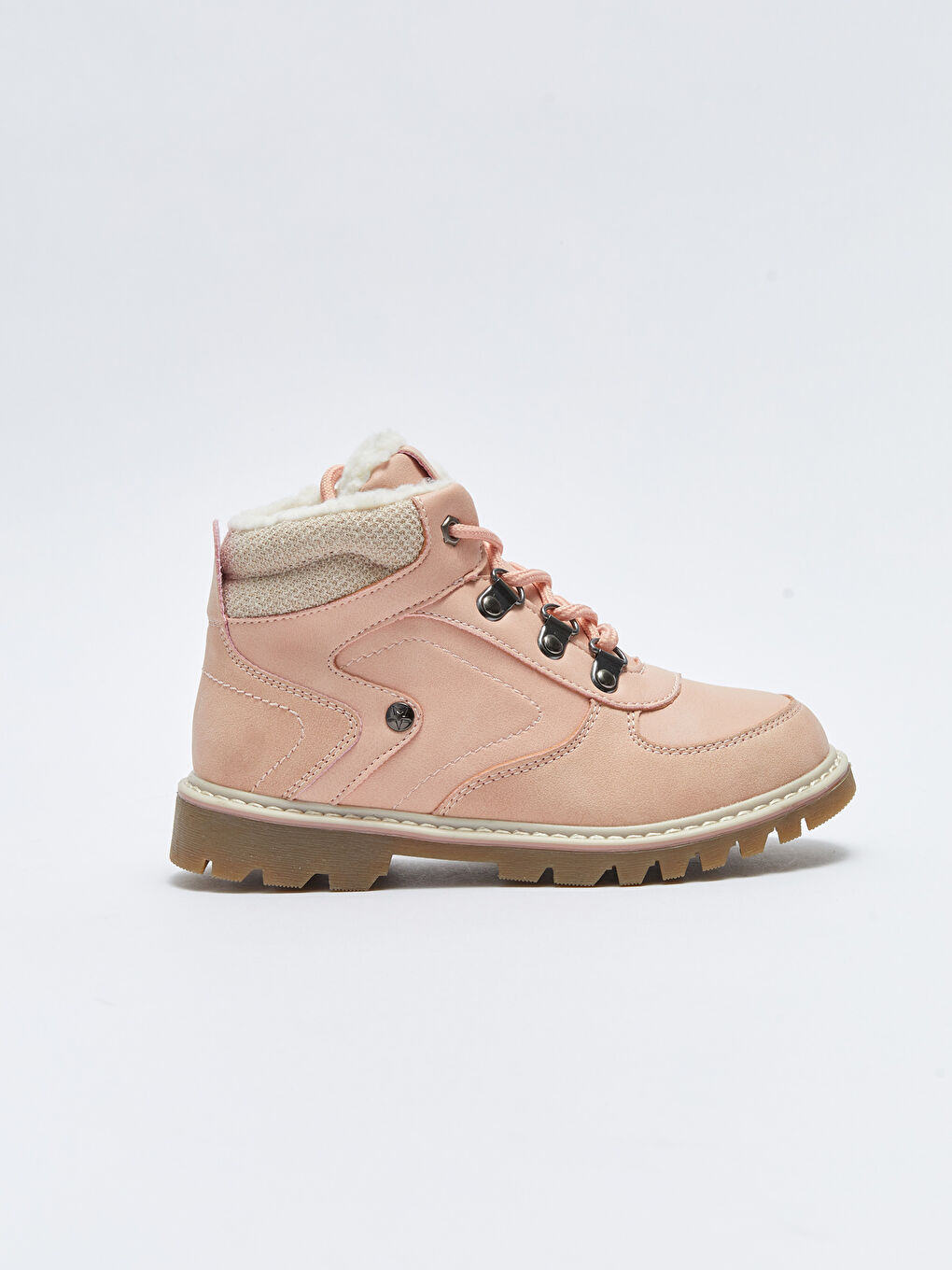 Faux Leather Laces and Zipper Closure Girls' Boot-1