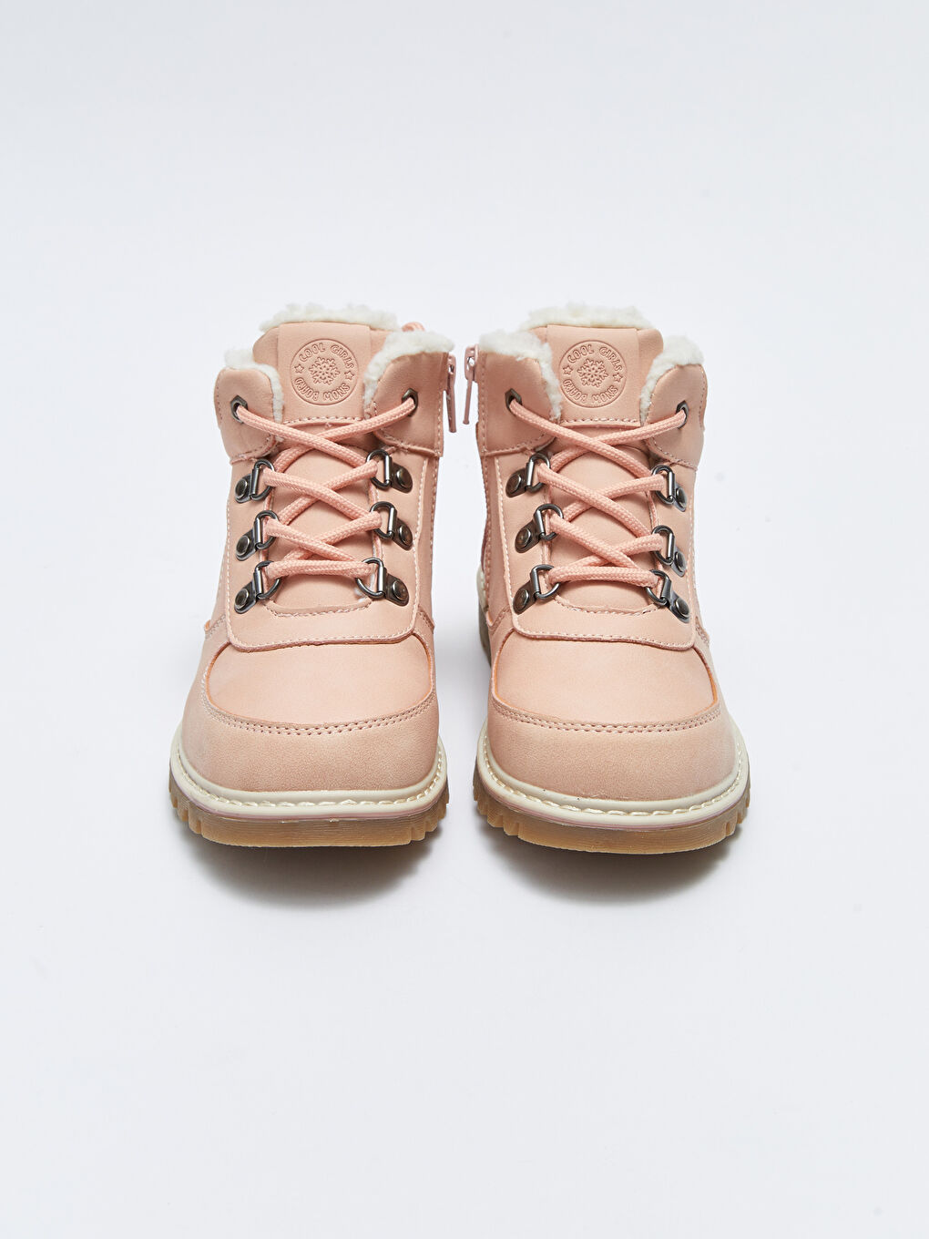 Faux Leather Laces and Zipper Closure Girls' Boot-2