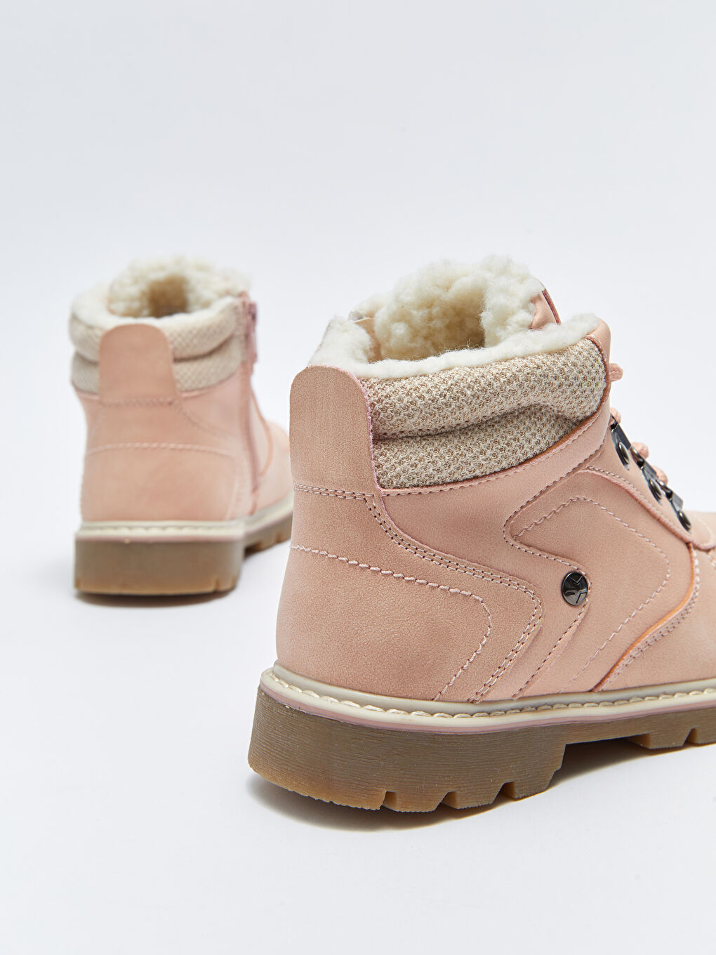 Faux Leather Laces and Zipper Closure Girls' Boot-4