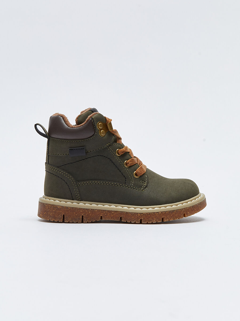 Leather Look Zippered and Laced Baby Boy Boots-1