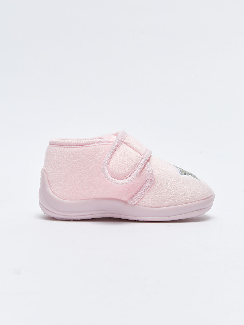 Pantoufles Bébé Fille à Détails Brodés avec Crochet et Boucle-1