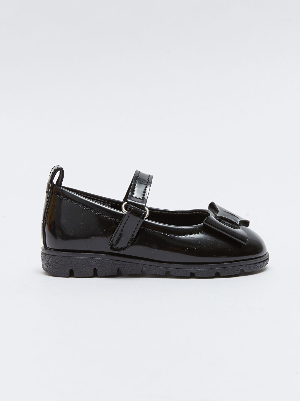 Hook and Loop Bow Detailed Girls' Flats-1